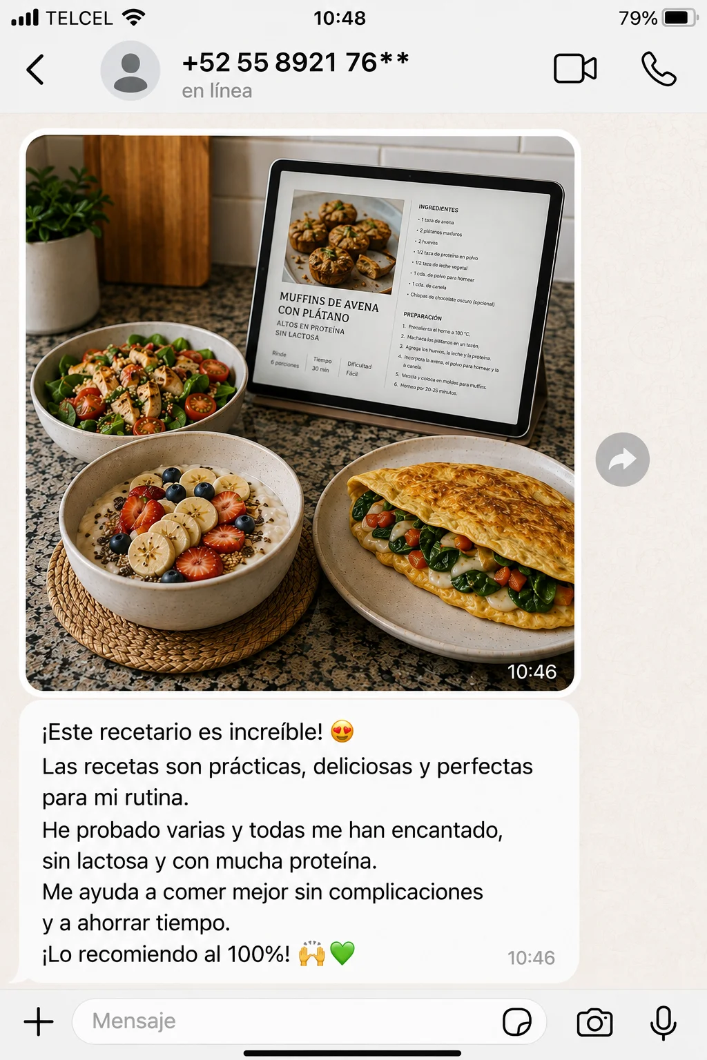 Testimonio de una clienta con recetas altas en proteína