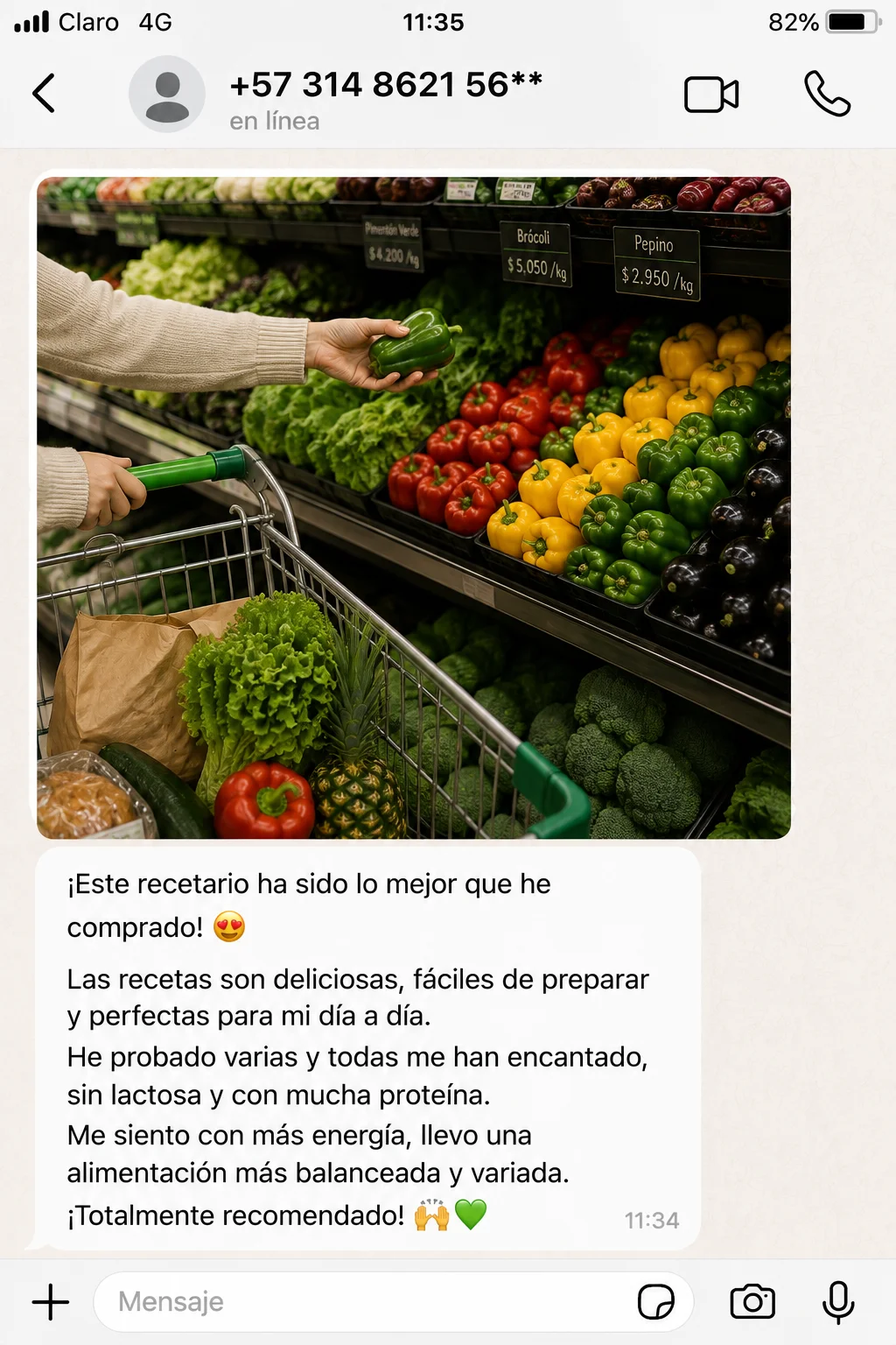 Testimonio de una clienta que compra ingredientes sin lactosa